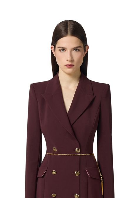 Abito in crêpe leggero con catena gioiello ELISABETTA FRANCHI | Abiti | AB89657E2EA4